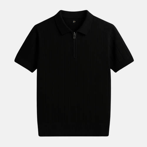 Men’s Firenze Linen-Blend Polo Shirt – Soft Ribbed Texture
