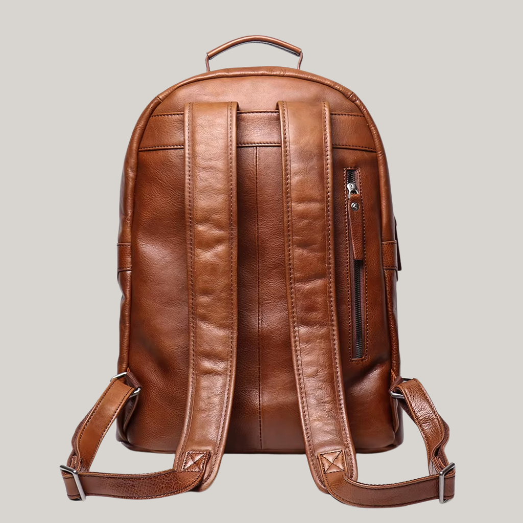 LeathFocus 15.6” Leather Laptop Backpack – Timeless Style, Modern Functionality
