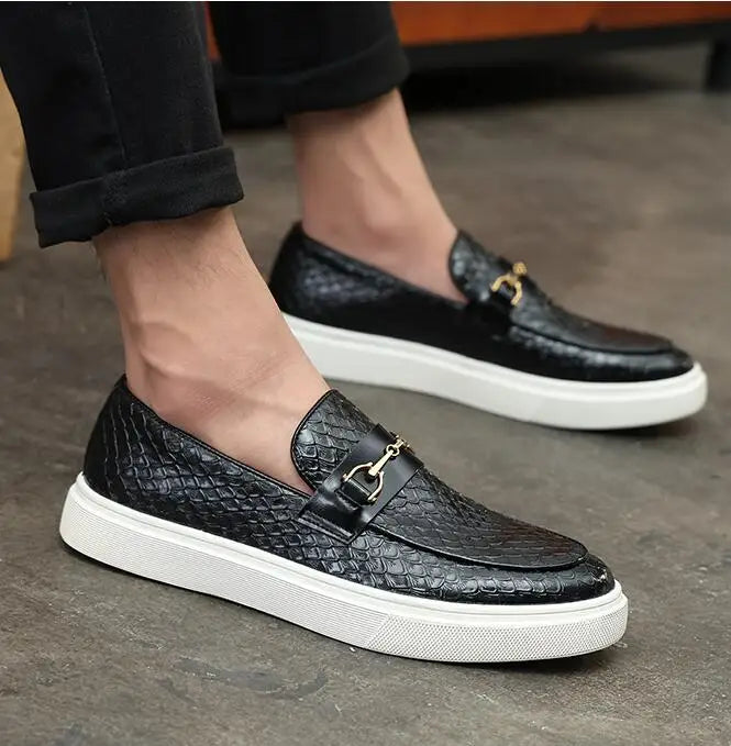 Men’s Rivers Leather Loafers – Classic Buckle Moccasins