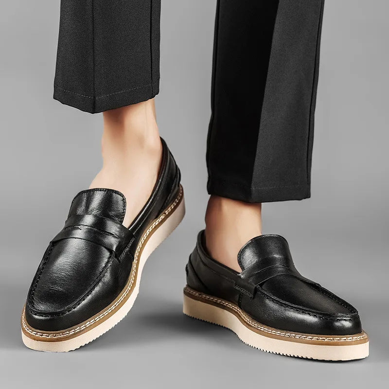 Lemann Men’s Genuine Leather Loafers – Classic Comfort
