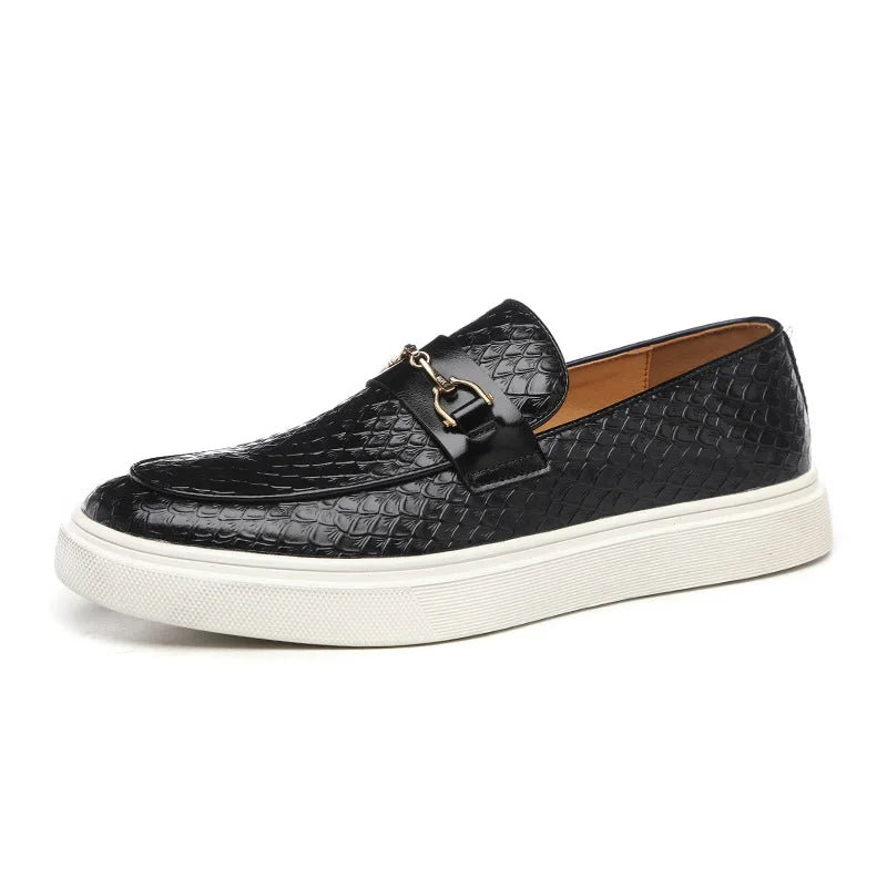 Men’s Rivers Leather Loafers – Classic Buckle Moccasins