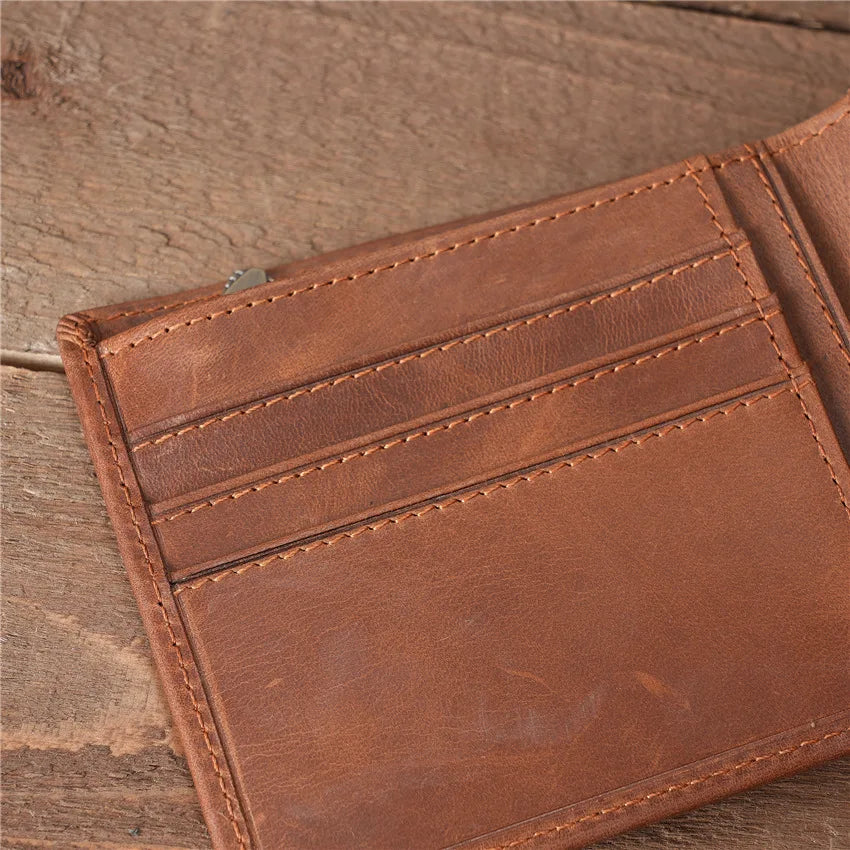 Cherry Minimalist Genuine Leather Pocket Wallet