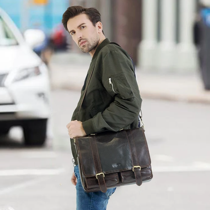 Premium Executive Leather Briefcase Montana