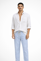 Roman | Men Relaxed Fit Long Sleeve Linen Button Down Shirt