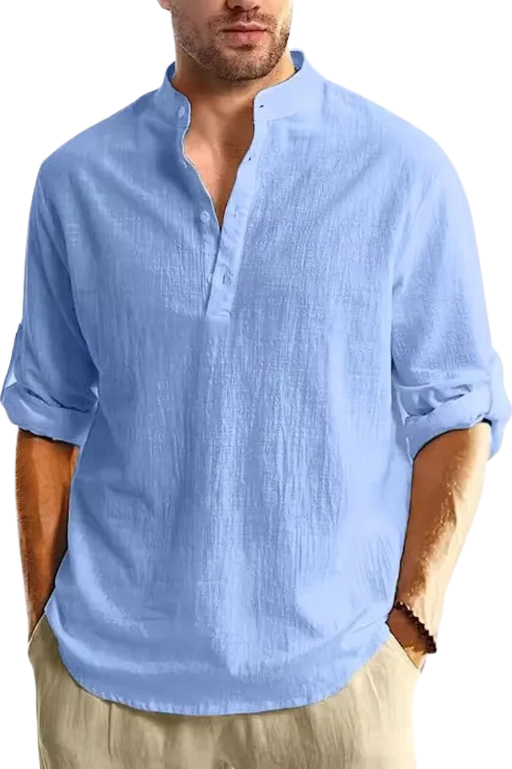 Aurelio | Men Collar Shirt Linen Summer Shirt