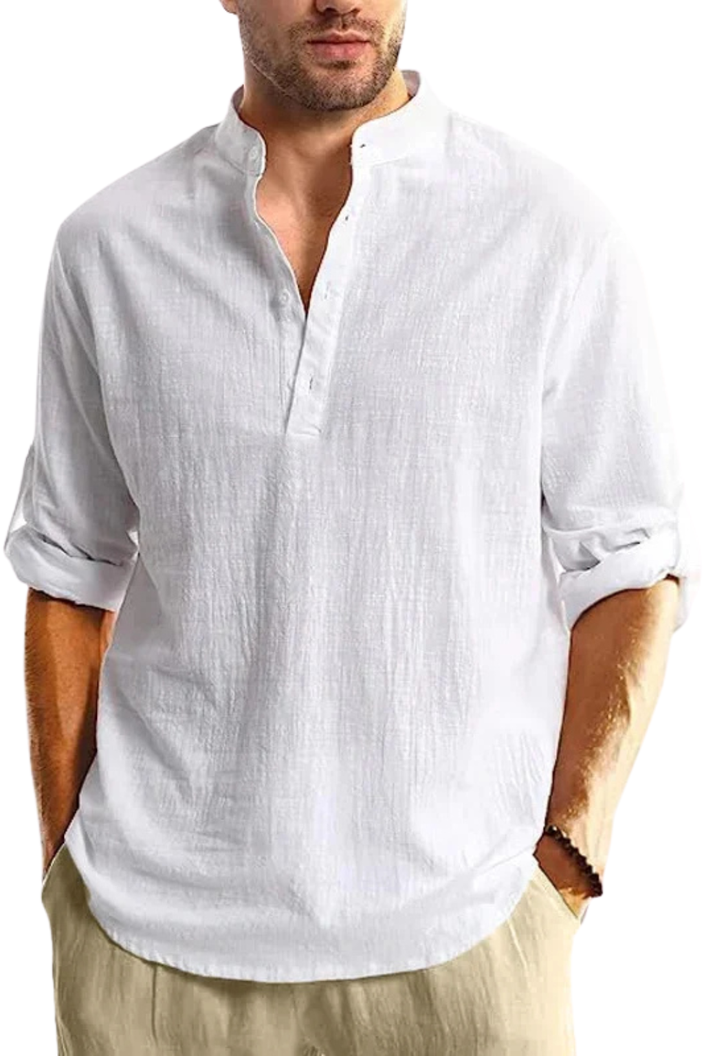 Aurelio | Men Collar Shirt Linen Summer Shirt
