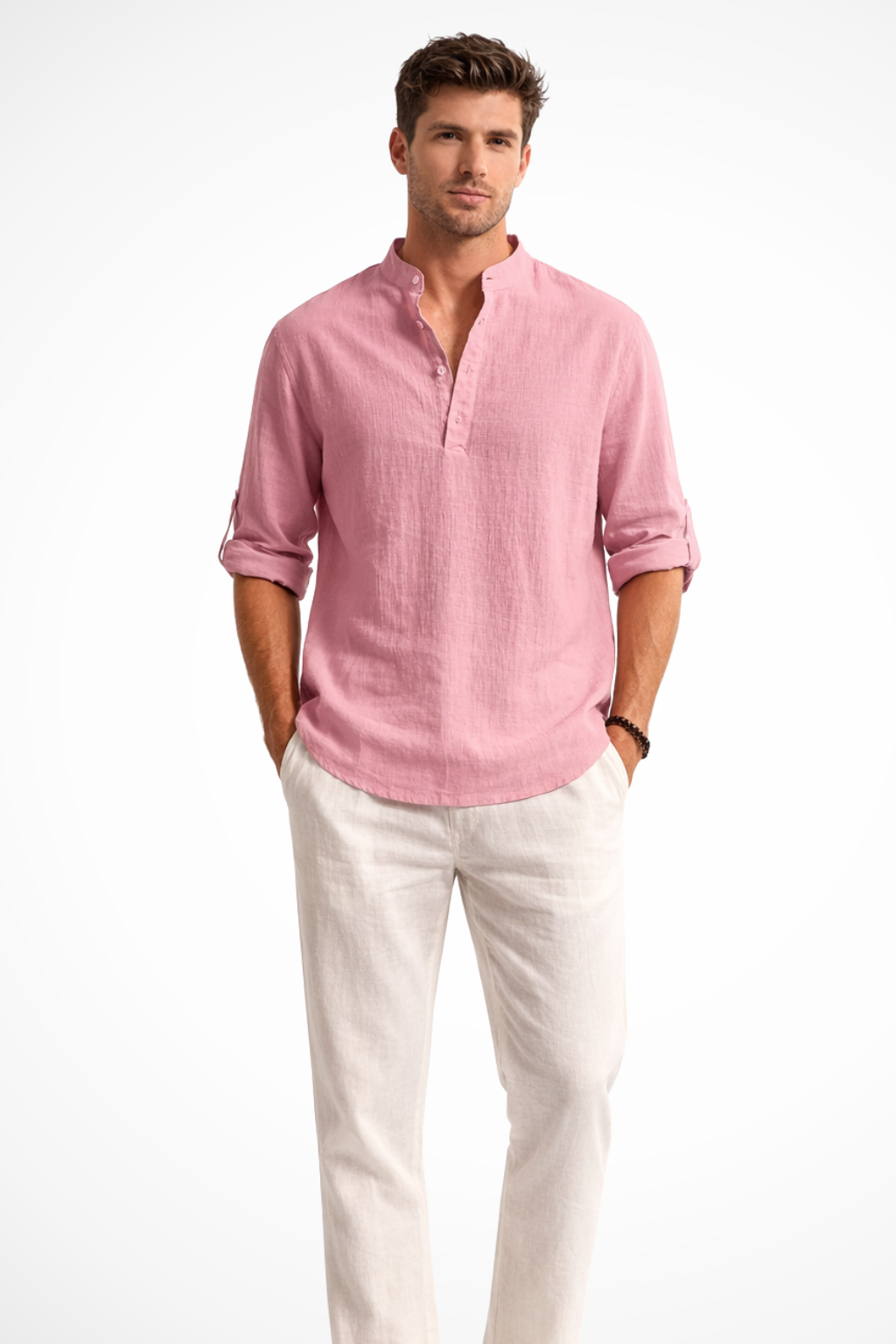 Aurelio | Men Collar Shirt Linen Summer Shirt