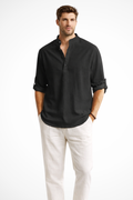 Aurelio | Men Collar Shirt Linen Summer Shirt