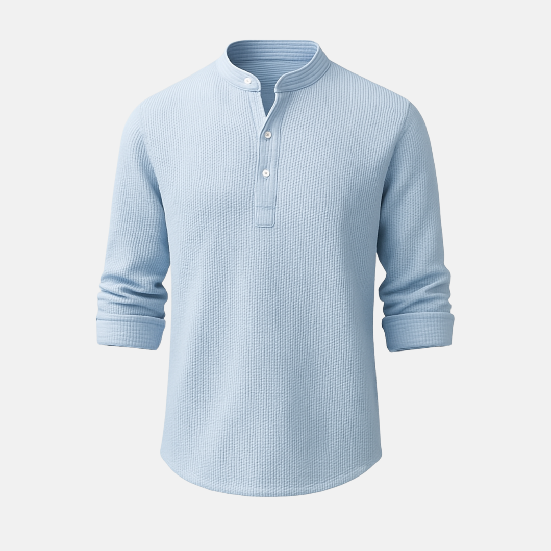 Men's Mandarin Collar Cotton Shirt Palmer