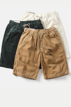 Brixton | Men Elasticated Drawstring Waist Wide Wale Corduroy Casual Shorts