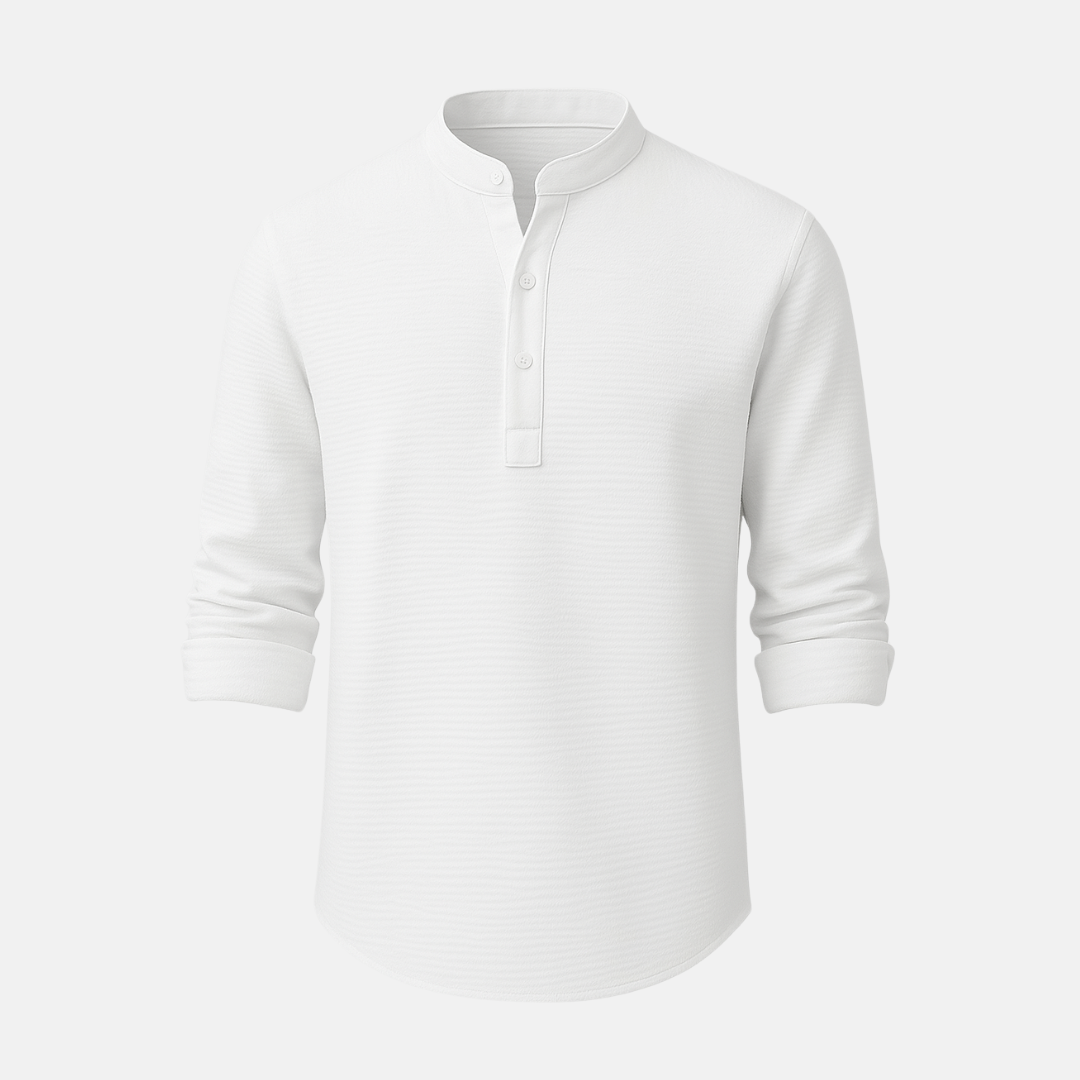 Men's Mandarin Collar Cotton Shirt Palmer