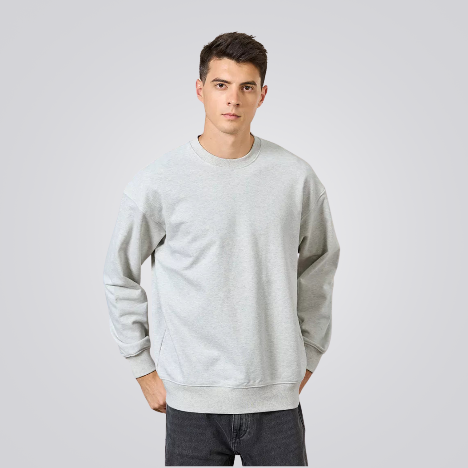 Men’s Premium Cotton Crew Neck Sweatshirt – Clean Monty