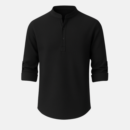 Men's Mandarin Collar Cotton Shirt Palmer