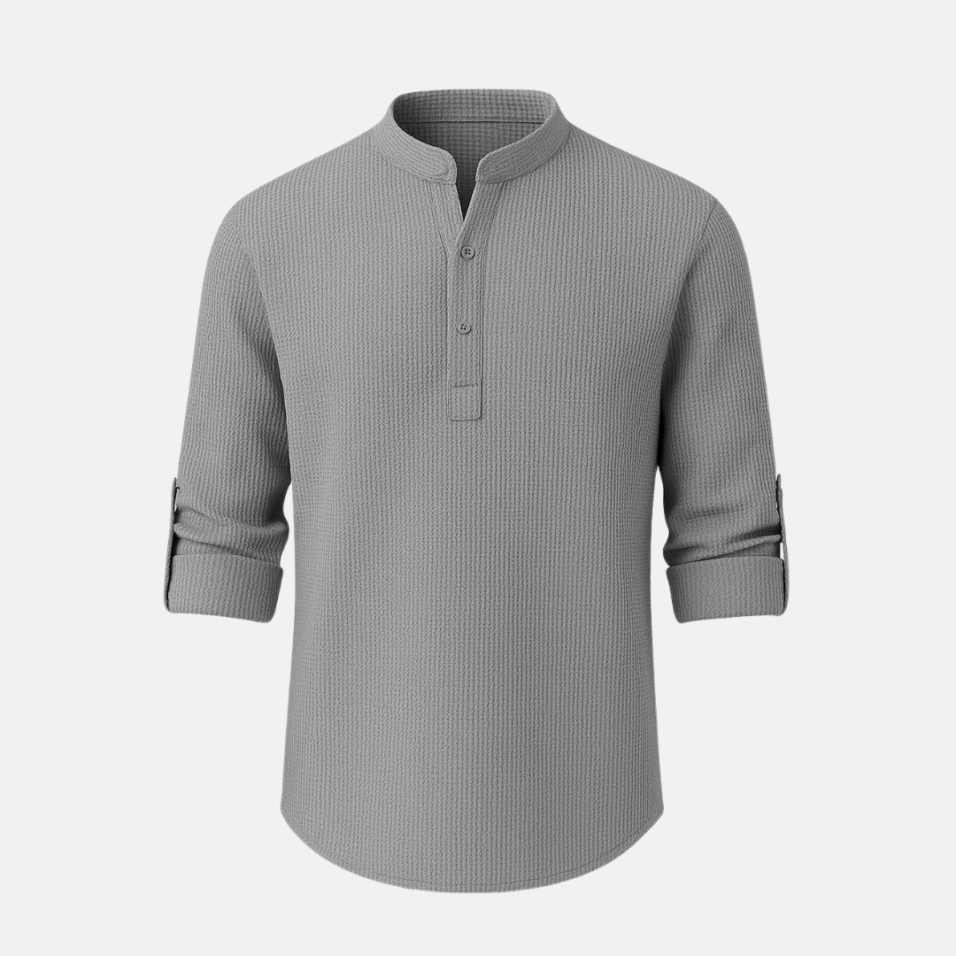 Men's Mandarin Collar Cotton Shirt Palmer