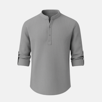 Men's Mandarin Collar Cotton Shirt Palmer