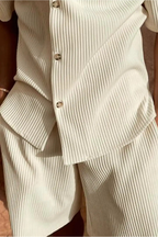 Ralston | Men Short Sleeve Textured Shirt and Shorts Summer Outfit Set