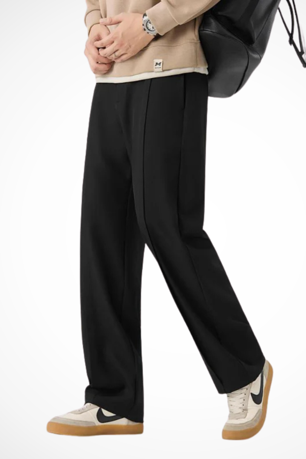 Corden | Men Front Pleat Wide Leg Straight Hem Tailored Trousers