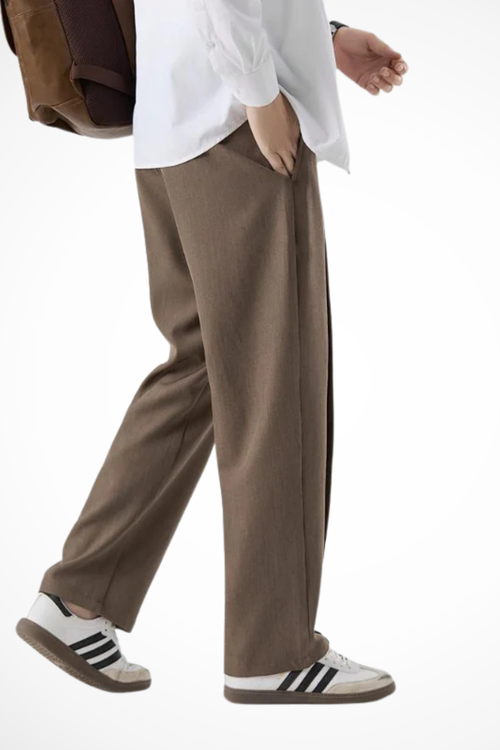 Corden | Men Front Pleat Wide Leg Straight Hem Tailored Trousers