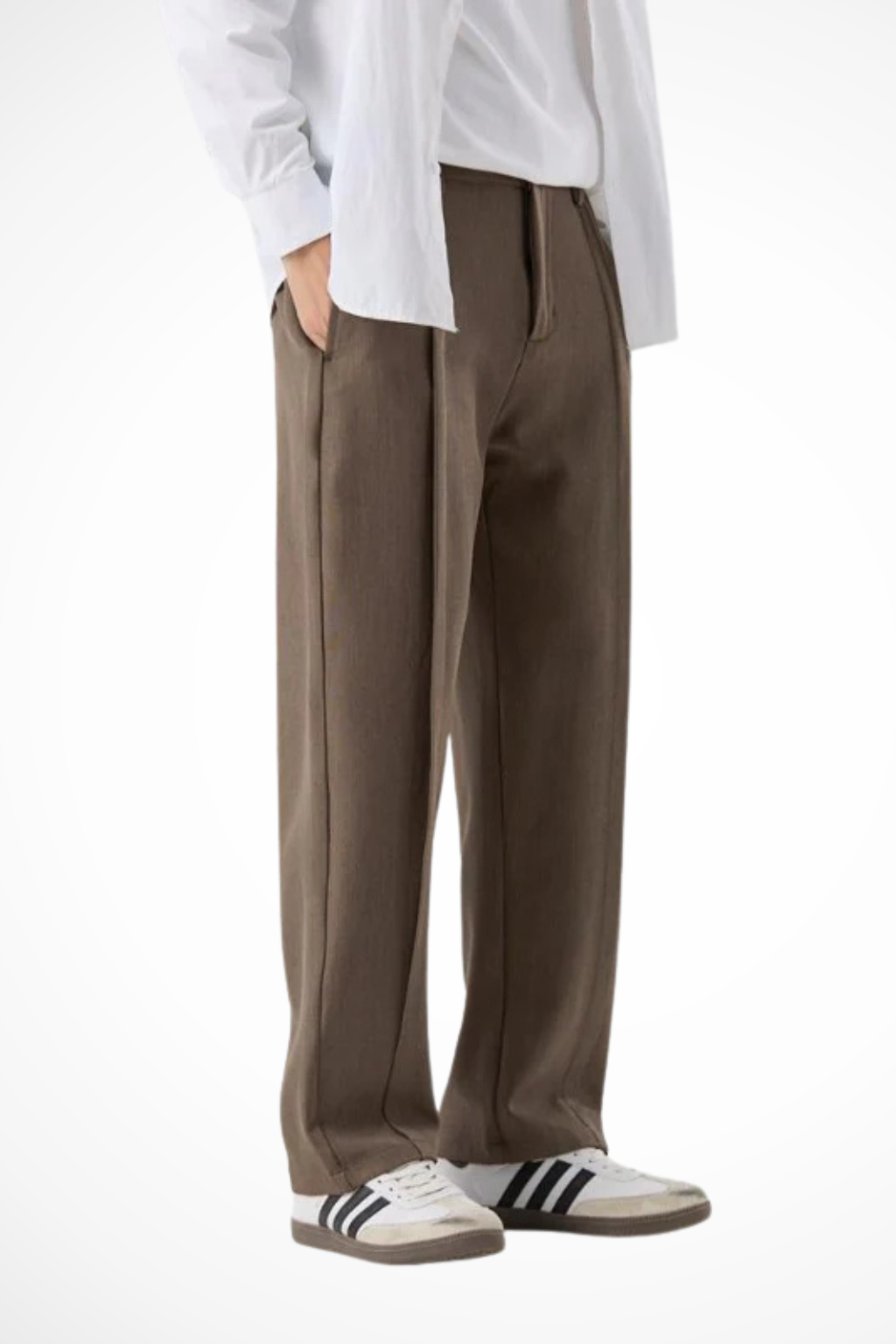 Corden | Men Front Pleat Wide Leg Straight Hem Tailored Trousers