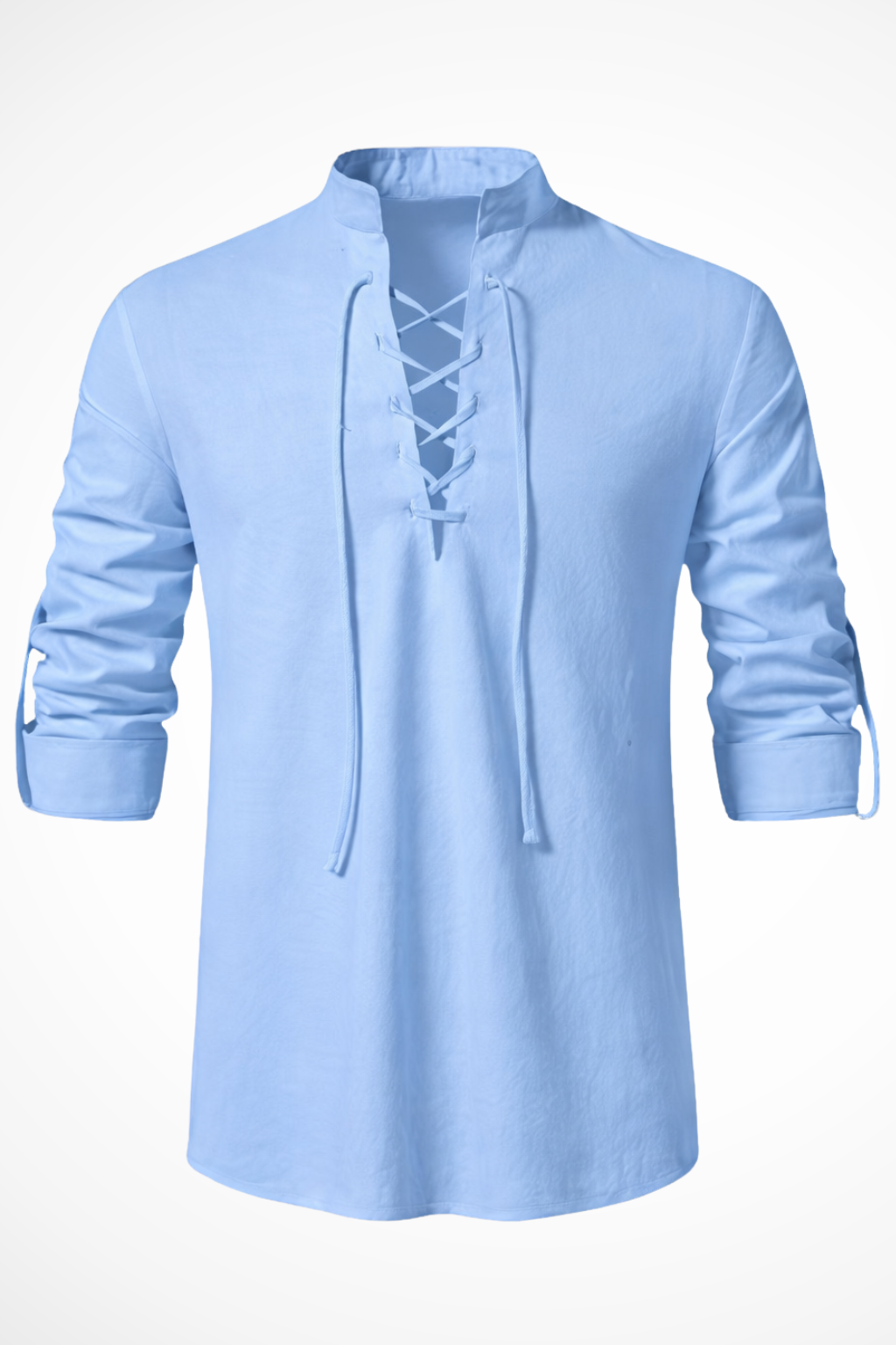 Rowan | Men Linen Lace Up Long Sleeve Casual Shirt