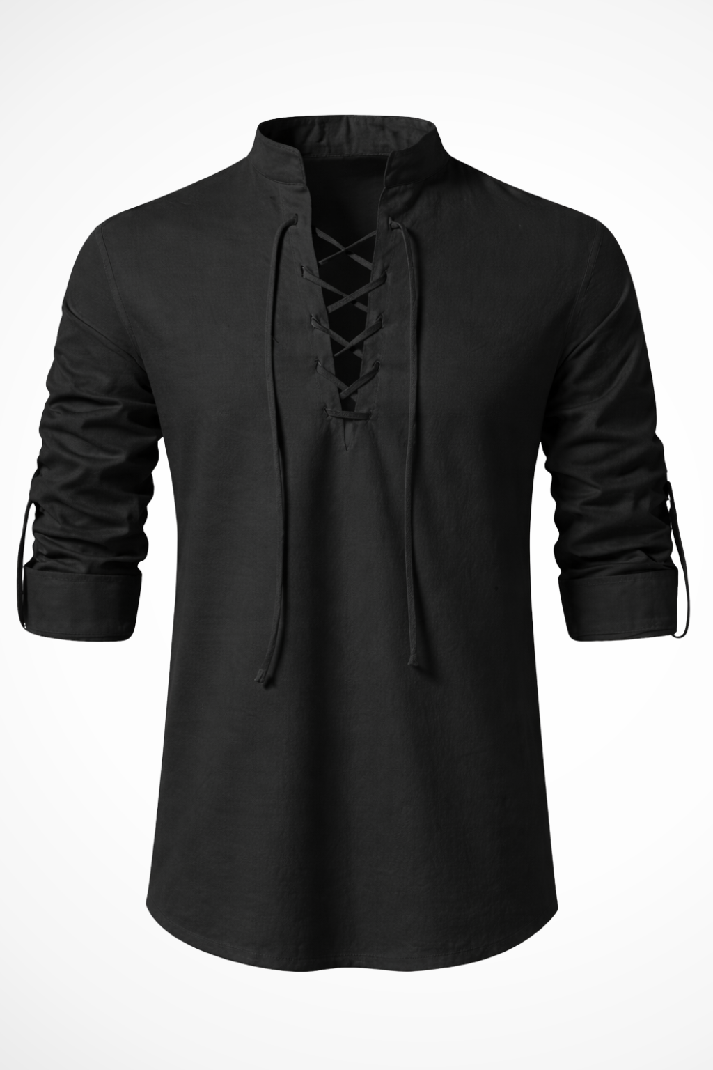 Rowan | Men Linen Lace Up Long Sleeve Casual Shirt