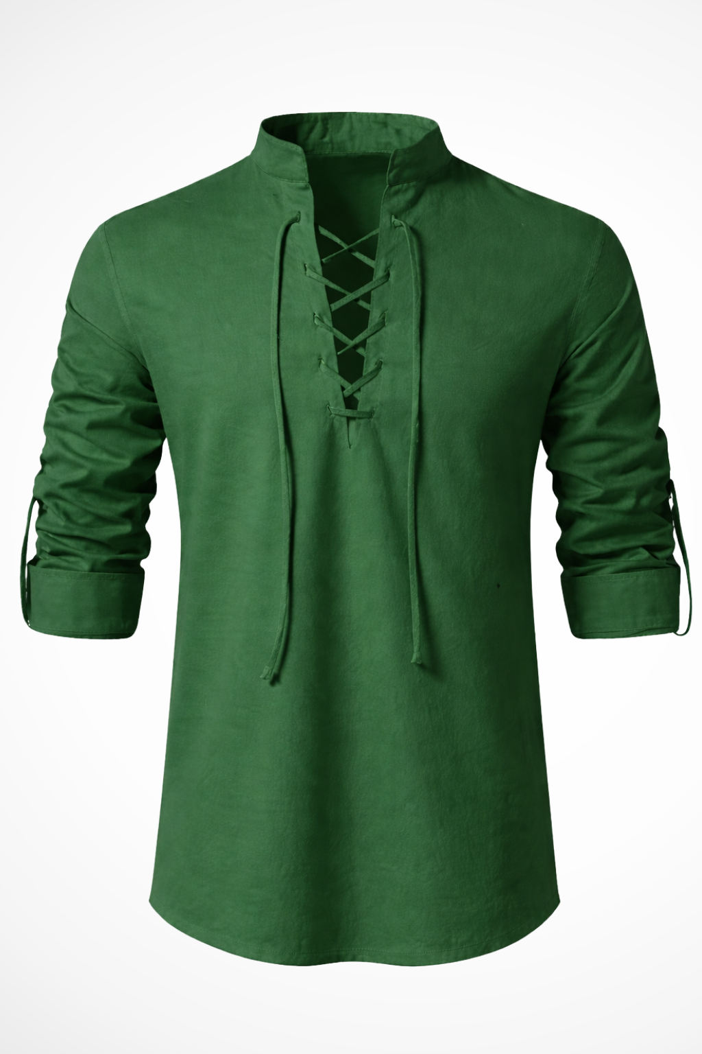 Rowan | Men Linen Lace Up Long Sleeve Casual Shirt