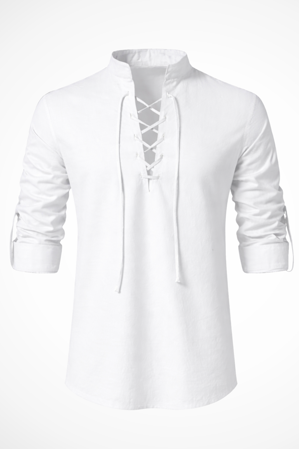 Rowan | Men Linen Lace Up Long Sleeve Casual Shirt