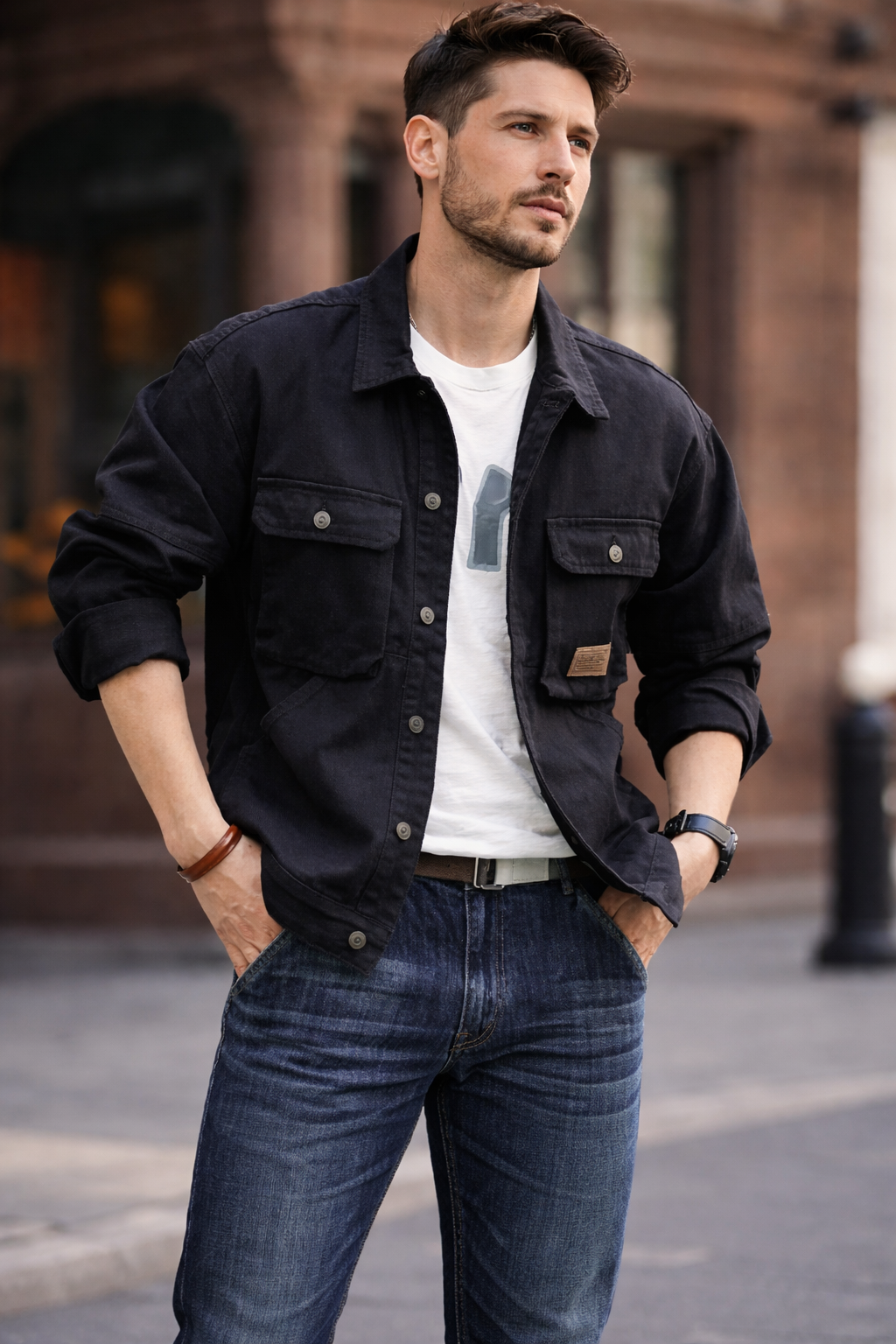 Brody | Men Relaxed Fit Multi Pocket Denim Jacket