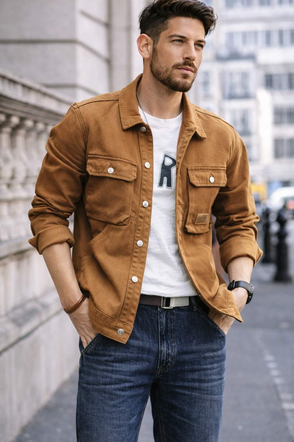 Brody | Men Relaxed Fit Multi Pocket Denim Jacket