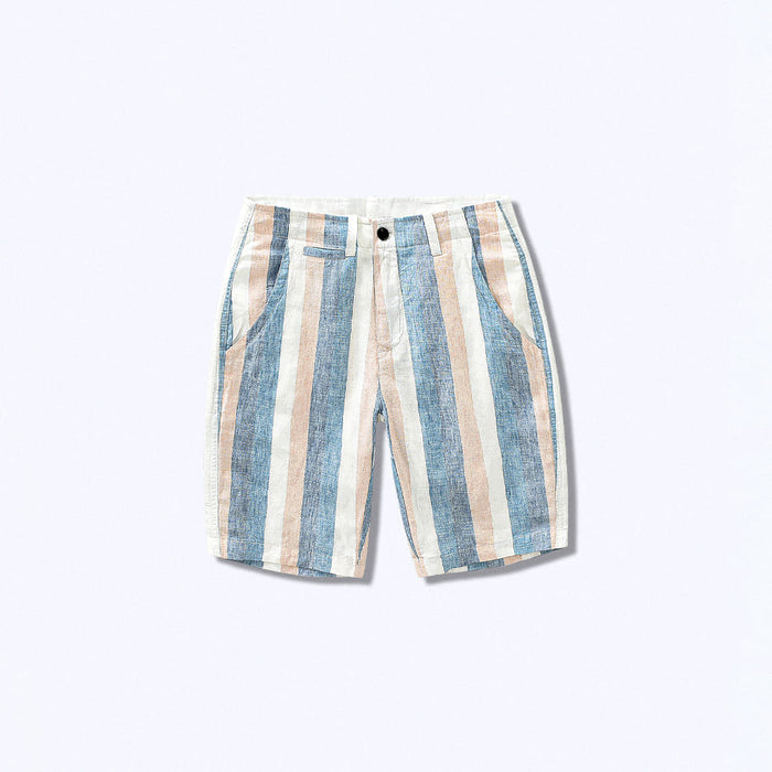 Linen Striped Bermuda Shorts For Men SouthSide