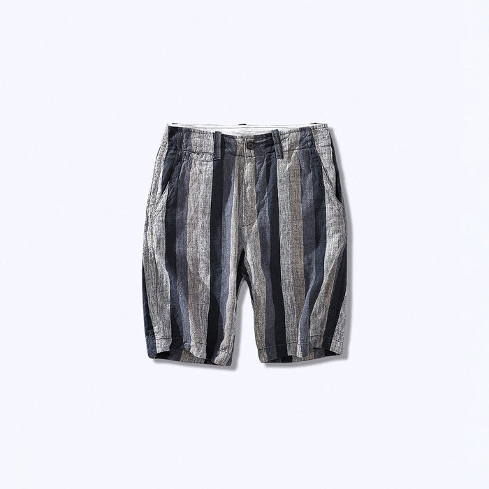 Linen Striped Bermuda Shorts For Men SouthSide