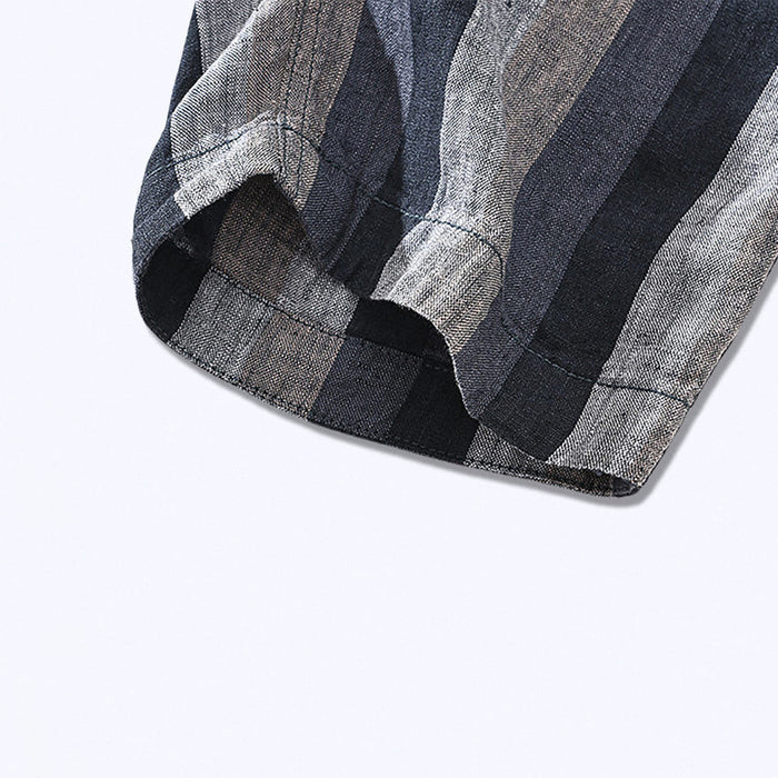 Linen Striped Bermuda Shorts For Men SouthSide