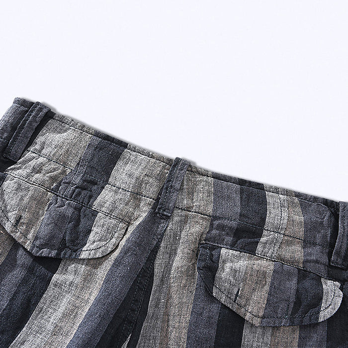 Linen Striped Bermuda Shorts For Men SouthSide