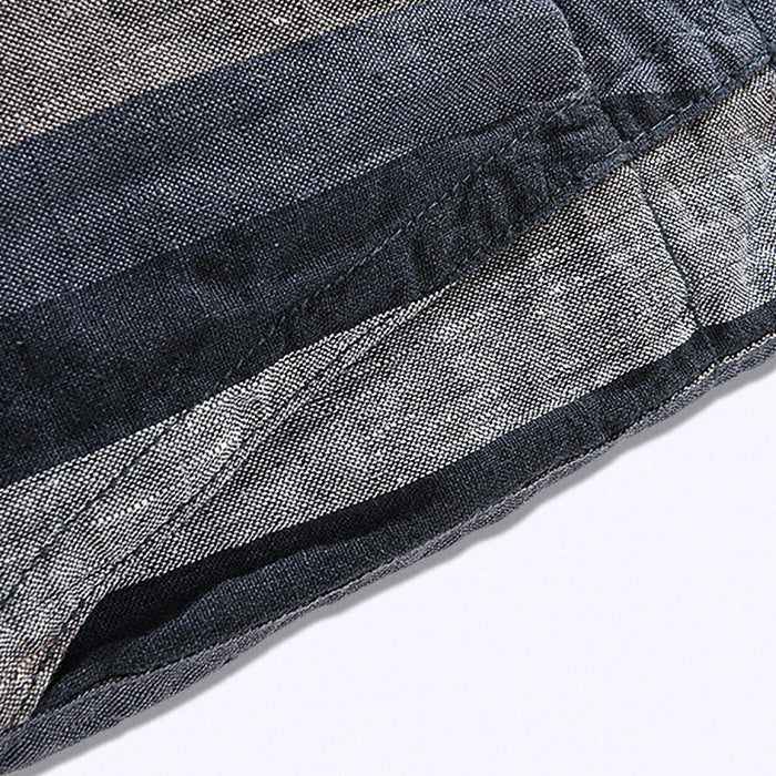 Linen Striped Bermuda Shorts For Men SouthSide