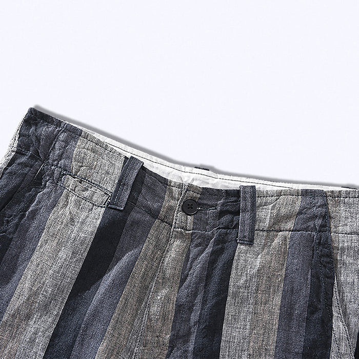 Linen Striped Bermuda Shorts For Men SouthSide