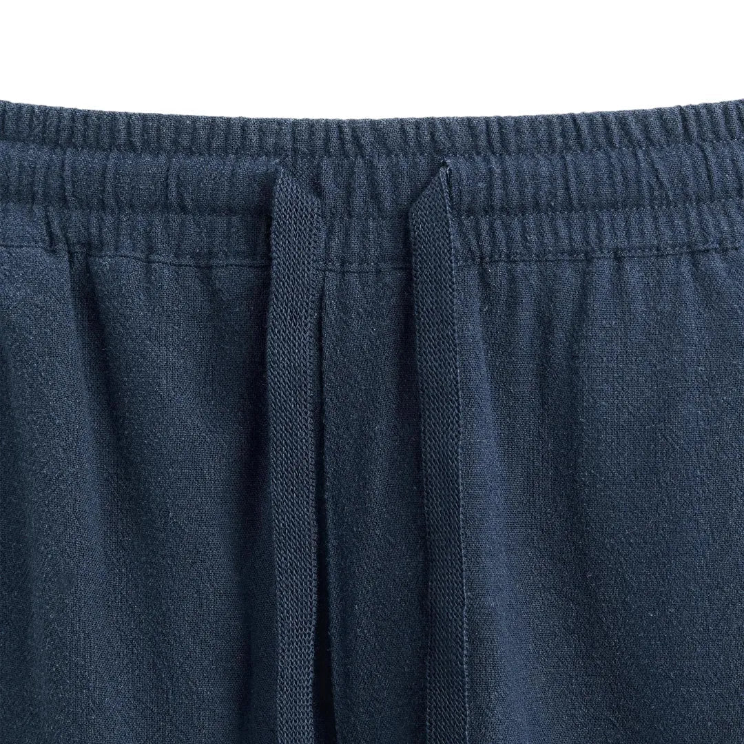 Linen Shorts Ibiza Blue Classic Hoger