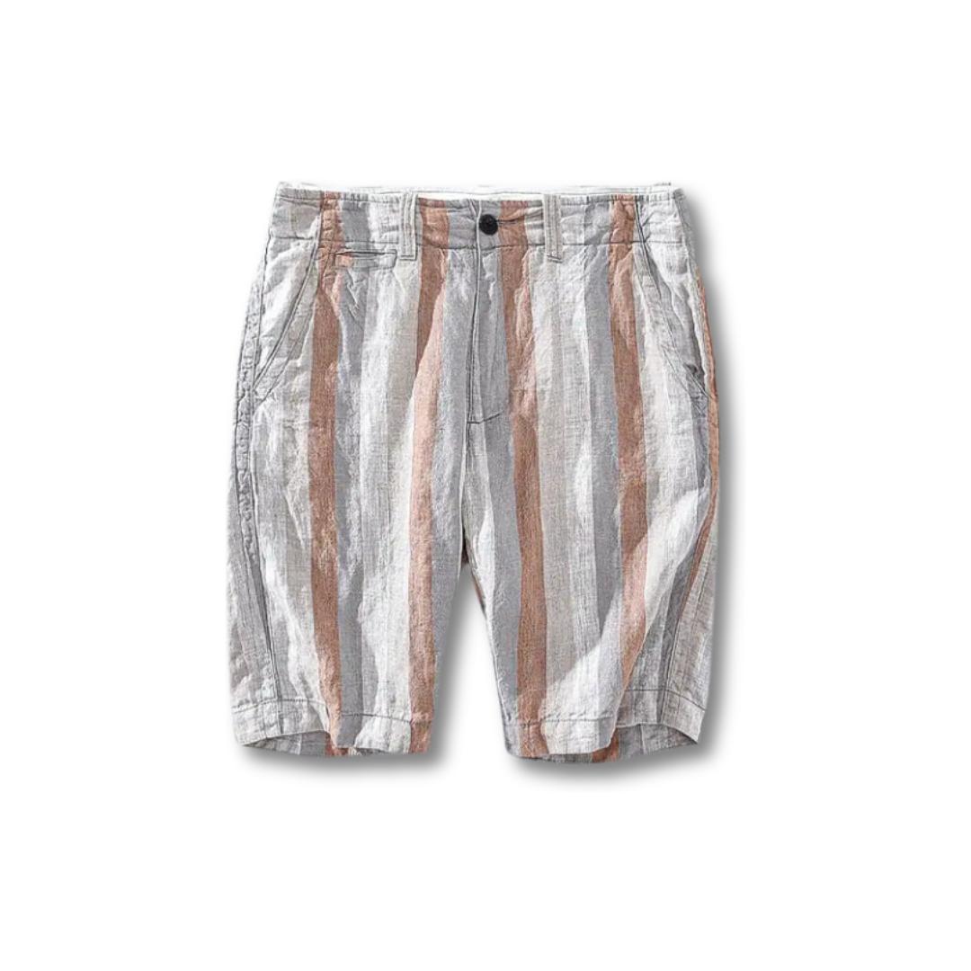 Linen Striped Bermuda Shorts For Men SouthSide