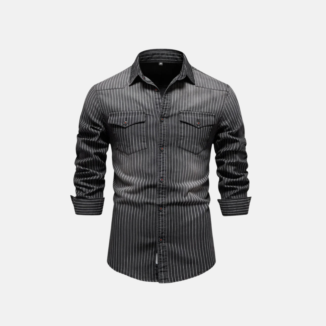 Men's Jeans Shirt With Chalk Stripe OakRidge