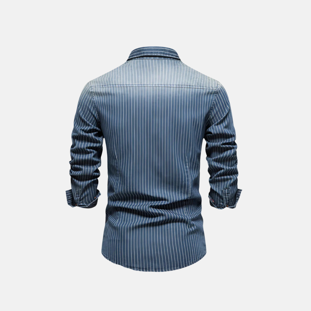 Men's Jeans Shirt With Chalk Stripe OakRidge