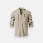 Men’s Woven Linen Shirt – Lightweight Textured Button-Up