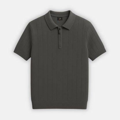 Men’s Firenze Linen-Blend Polo Shirt – Soft Ribbed Texture