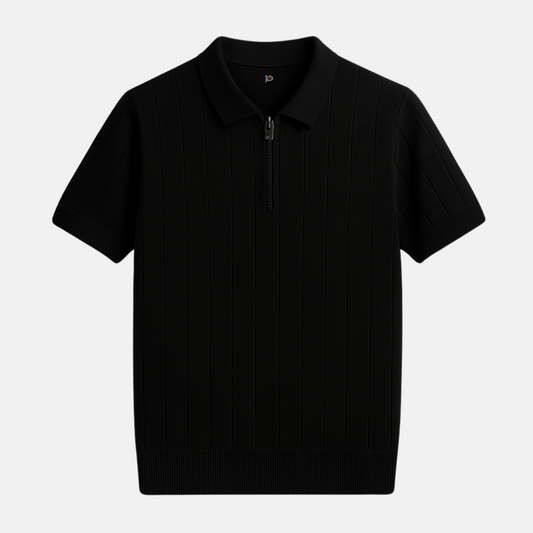 Men’s Firenze Linen-Blend Polo Shirt – Soft Ribbed Texture