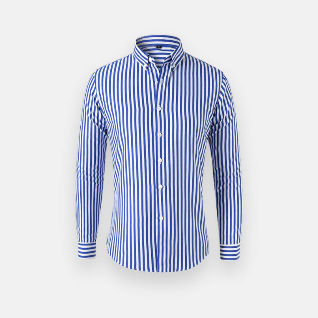 Burnier Men’s Slim Fit Dress Shirt – Long Sleeve Italian Cotton