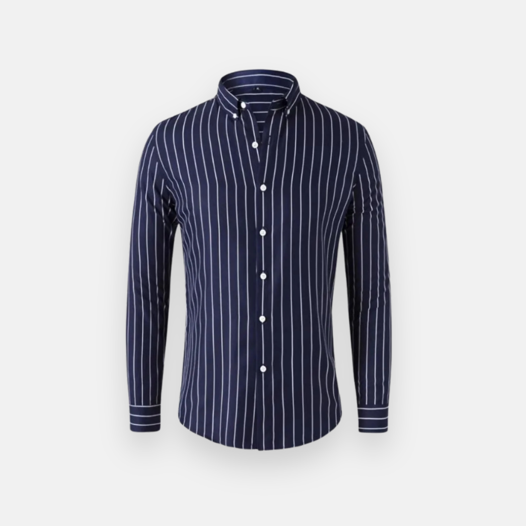 Burnier Men’s Slim Fit Dress Shirt – Long Sleeve Italian Cotton