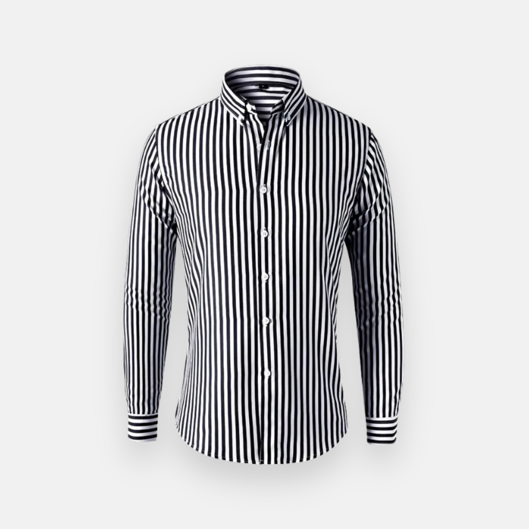 Burnier Men’s Slim Fit Dress Shirt – Long Sleeve Italian Cotton