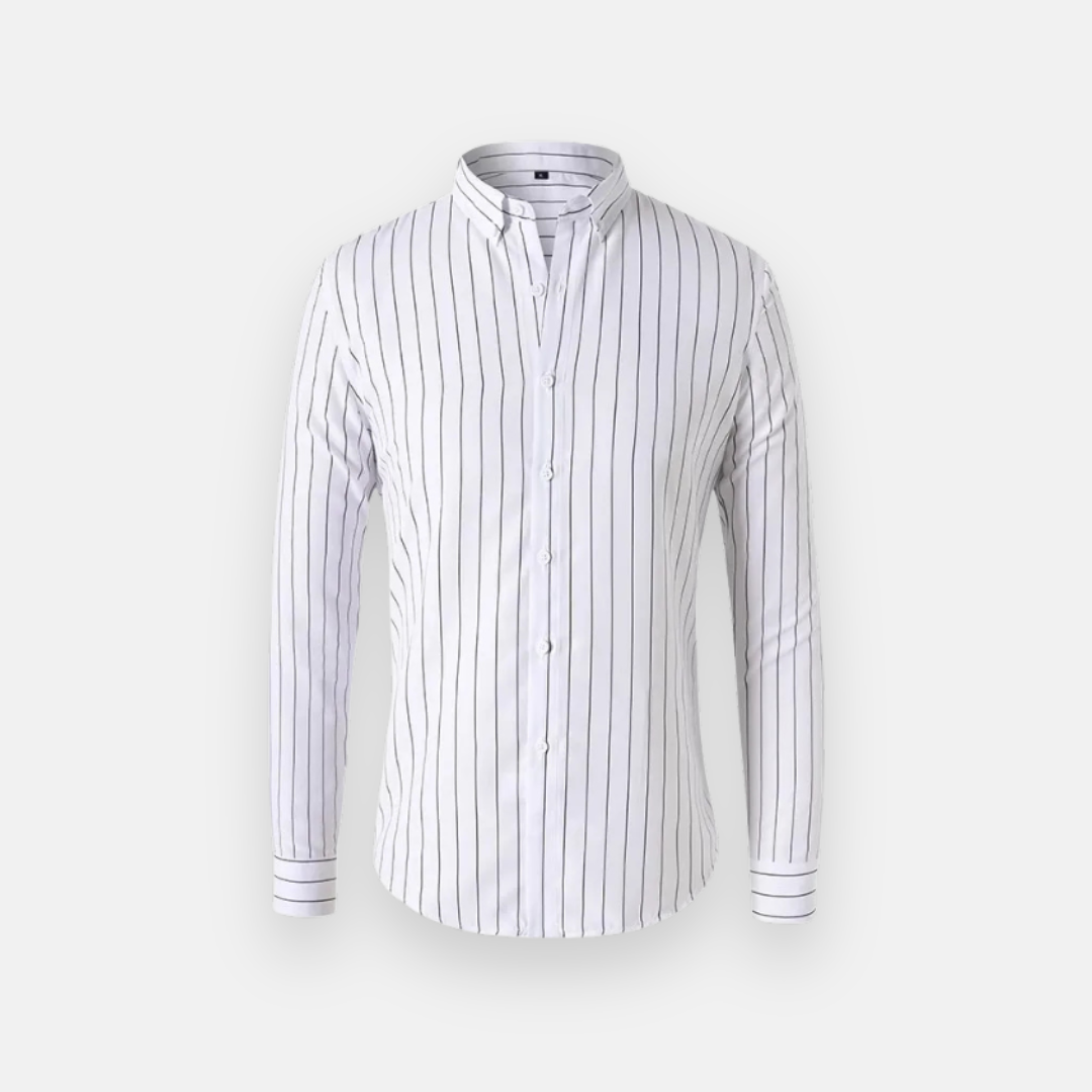 Burnier Men’s Slim Fit Dress Shirt – Long Sleeve Italian Cotton