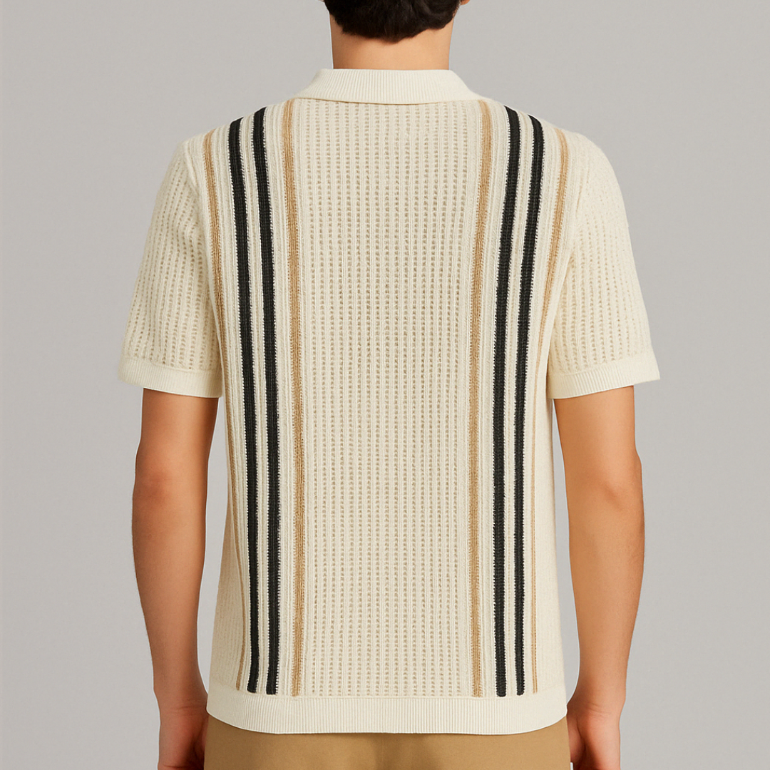 Men’s Amalfi Vintage Knit Shirt – Retro Striped
