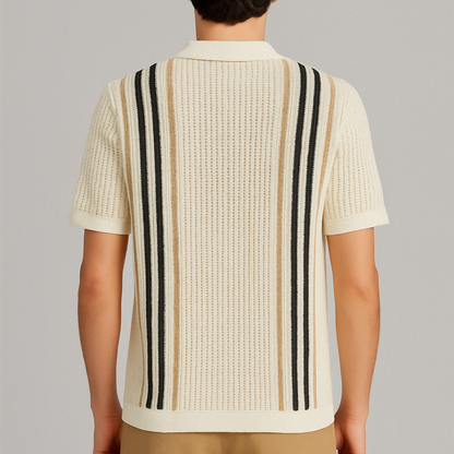 Men’s Amalfi Vintage Knit Shirt – Retro Striped