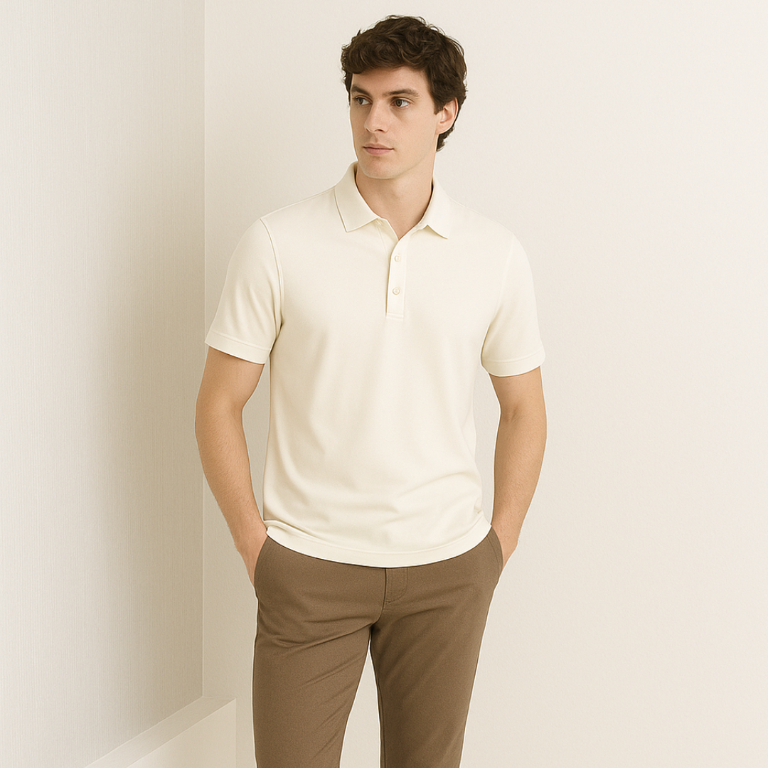 Elmander Cobalt Men’s Polo Shirt – Premium Cotton Stretch
