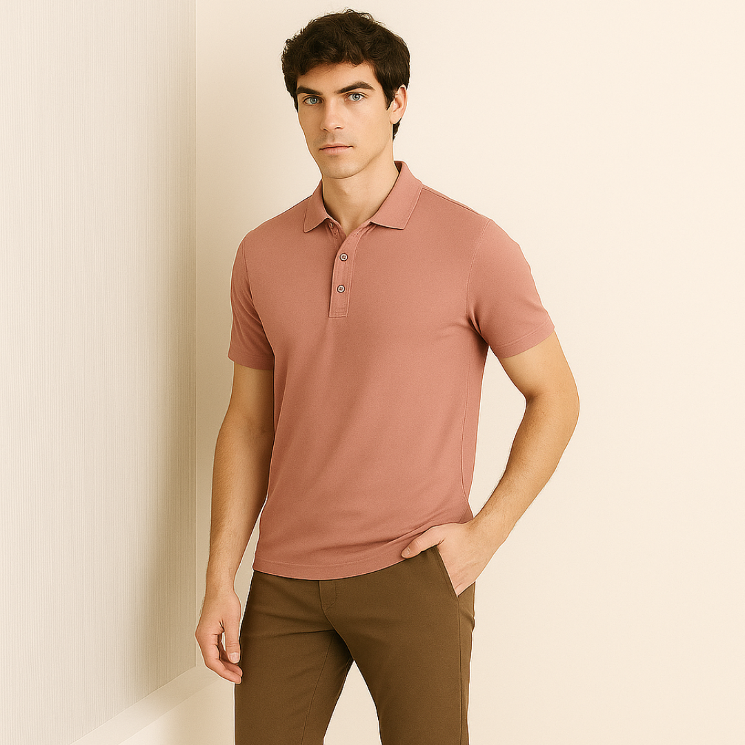 Elmander Cobalt Men’s Polo Shirt – Premium Cotton Stretch